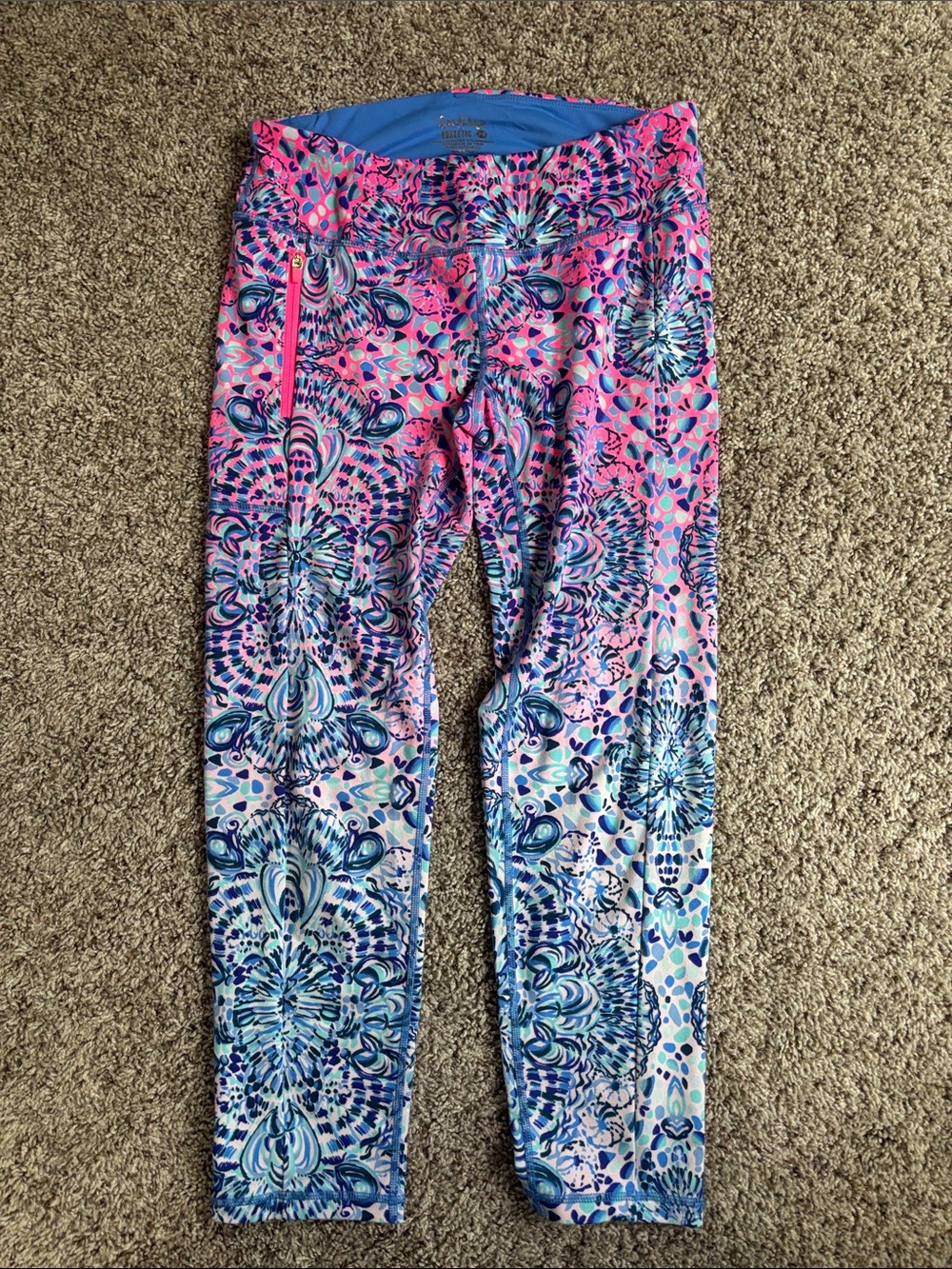 Lilly Pulitzer Pink and Blue Floral-Print Leggings